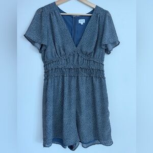 Blue Romper Shorts Animal Pint Ruffle Le Lis